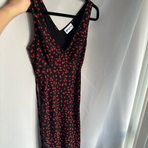 Princess Polly Black and Red Floral Maxi Dress